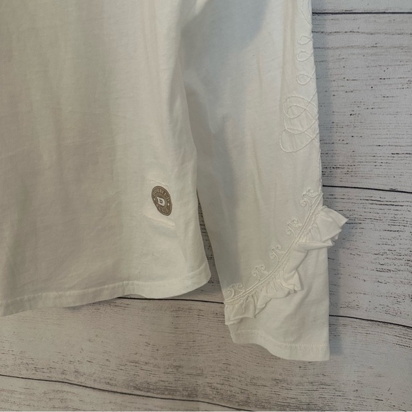 Double D Ranch White Ruffle Ranch Long Sleeve Top - Picture 2 of 8